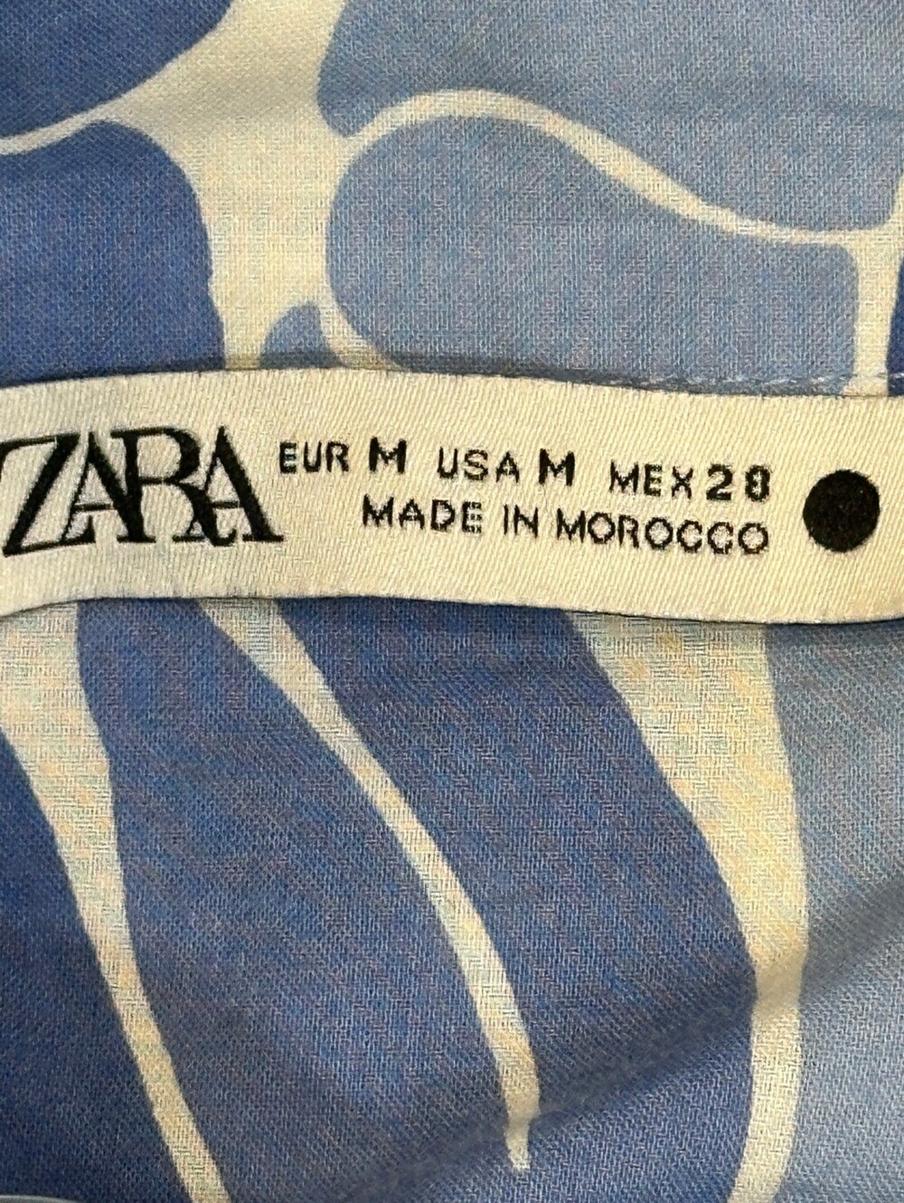 ZARA M 100% Cotton Blouse Fairycore Boho Coastal Floral Print Button Front Top - Picture 3 of 5